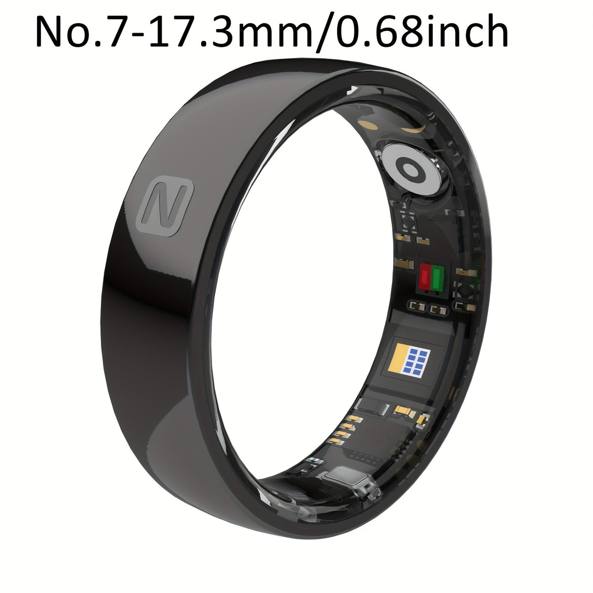 Fitness Tracker Smart Ring – IP68 Waterproof, Sleep & Step Monitor, Crystal Charging Case, Stainless Steel | Men & Women Sizes 7–13
