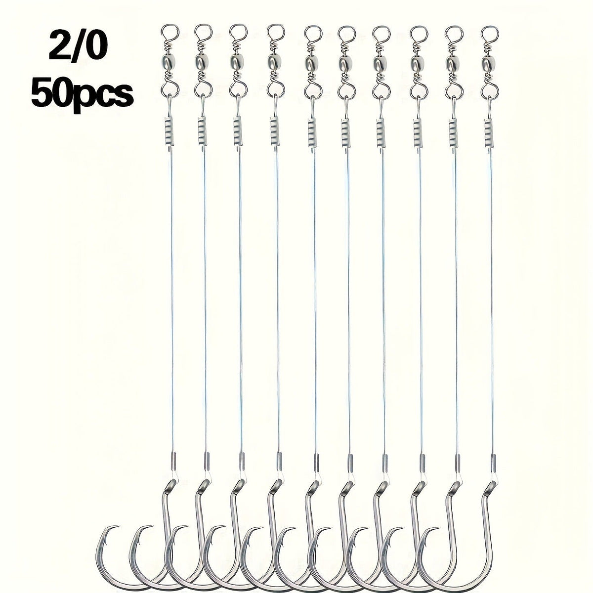 Circle Hooks 50pcs – Octopus Offset Steel Fishing Hooks for Catfish, Bass, Saltwater & Freshwater, Size 1/0 to 7/0