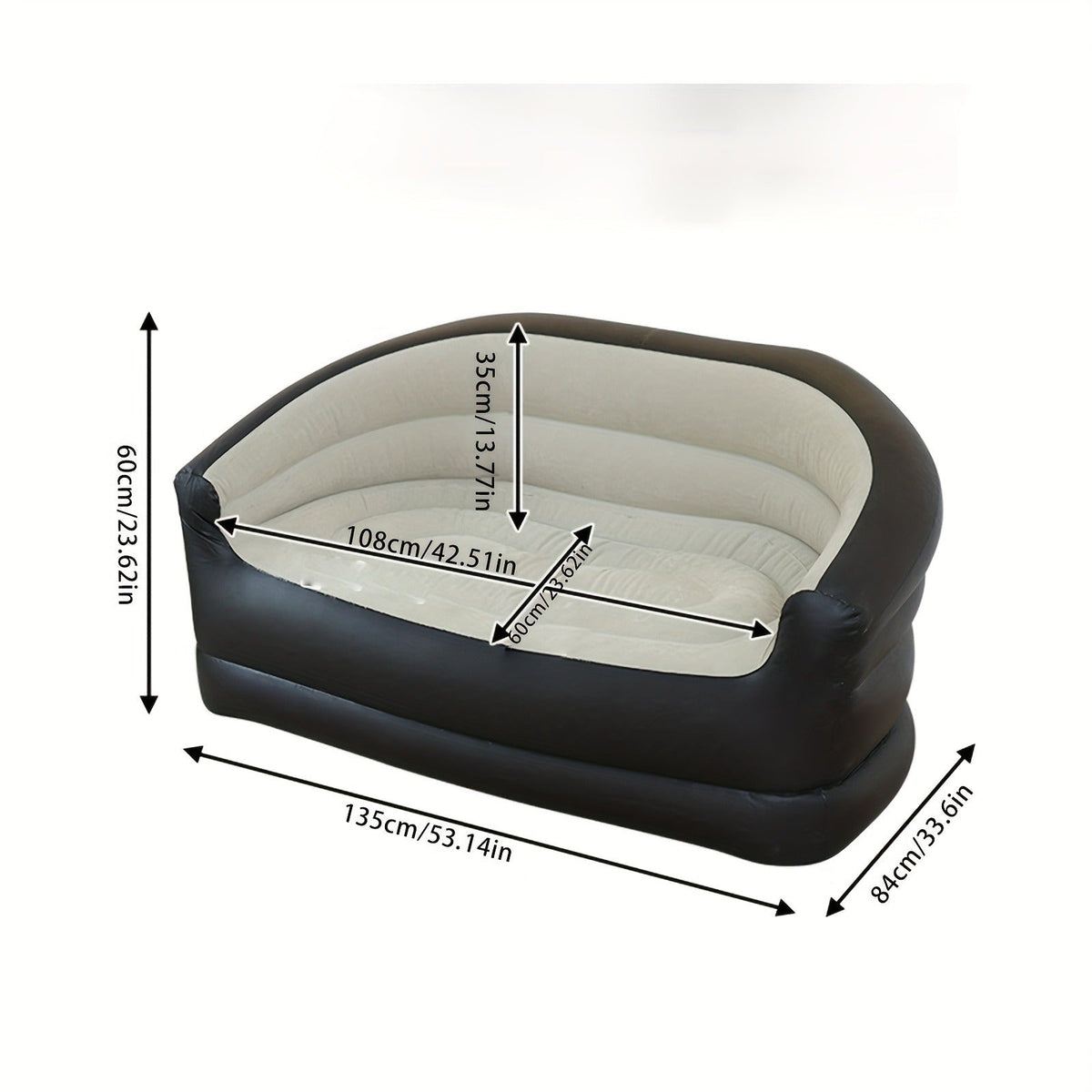 Inflatable Sofa Portable Air Cushion Bed – Lightweight Foldable Lazy Couch for Outdoor Camping, Hiking, Beach, Backyard & Indoor Home Use, Quick Inflate Lounger Chair, Single Person Air Sofa