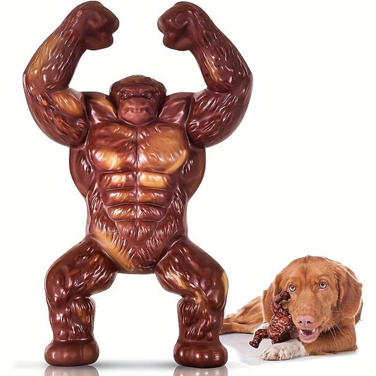 Rubber Dog Chew Stick with Beef Flavor and Textured Surface, Brown