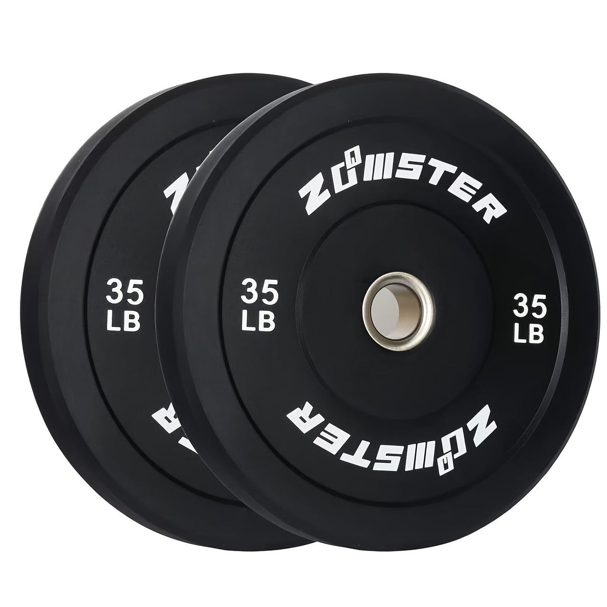 Rubber Bumper Weight Plates Olympic 2-Inch Steel Insert for Strength Training, Weightlifting & Home Gym – 35LB/55LB Pair