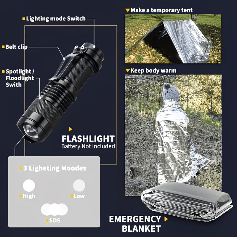 242-Piece Survival Kit – Outdoor Emergency First Aid Set