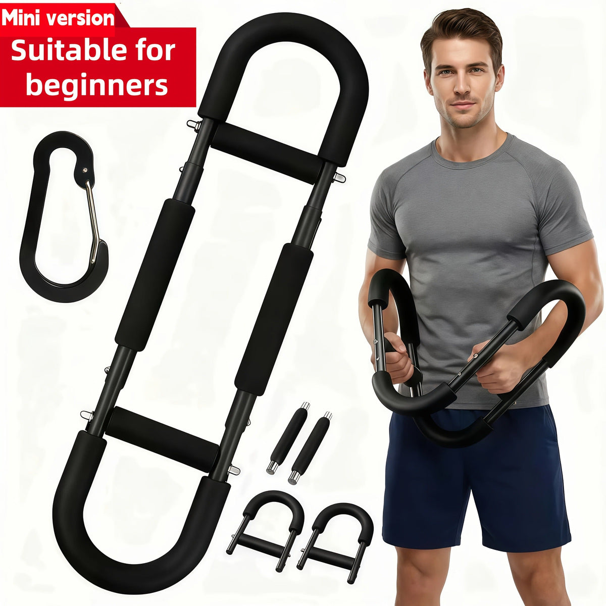 Arm Strength Trainer Three-Bar Chest Expander, Adjustable Multi-Level Resistance, Portable Detachable Forearm & Chest Workout Device for Home Gym, Strength Training & Muscle Building