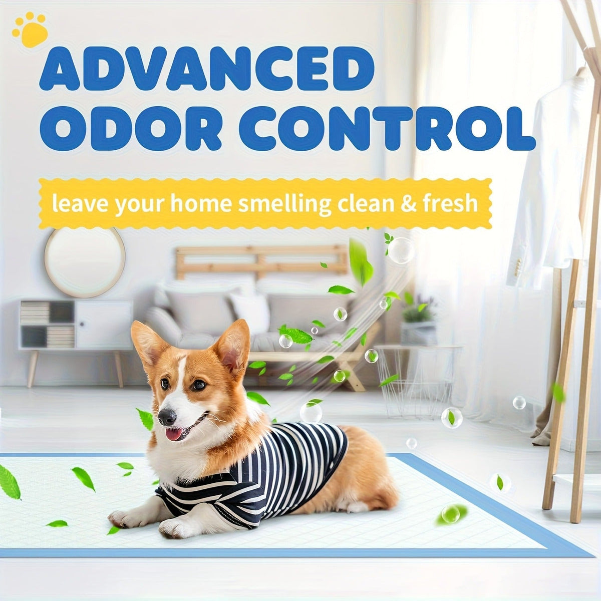 Dog Potty Pads Ultra Absorbent 6-Layer Thick – Mess-Proof Backing for Home, Travel & Camping, 300% Thicker for Active Dogs, 50 / 101 / 200 Pads (23.62" or 28x34 Inch)