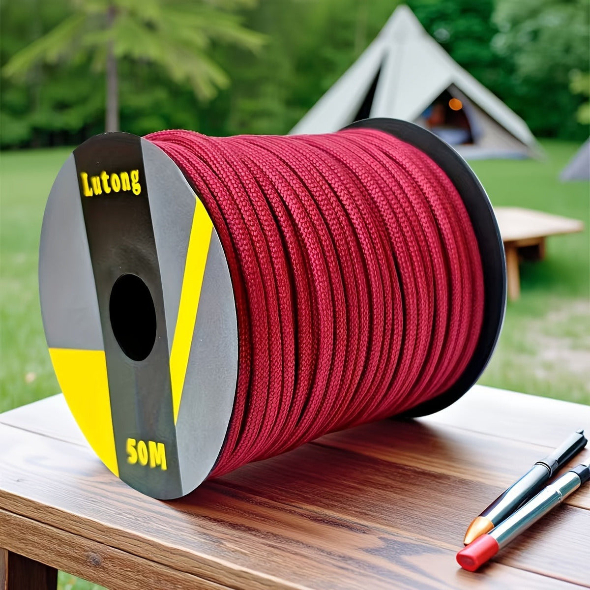 Paracord Tent Rope 7-Core Multi-Purpose Outdoor Rope – 100ft / 164ft / 328ft Camping Guy Line, Tent Tie-Down, Hanging Rope, Bracelet & Keychain Cord – Durable Vivid Design