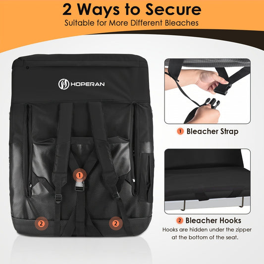 Heated Stadium Seat with USB Heat, Vibration Massage and Reclining Backrest