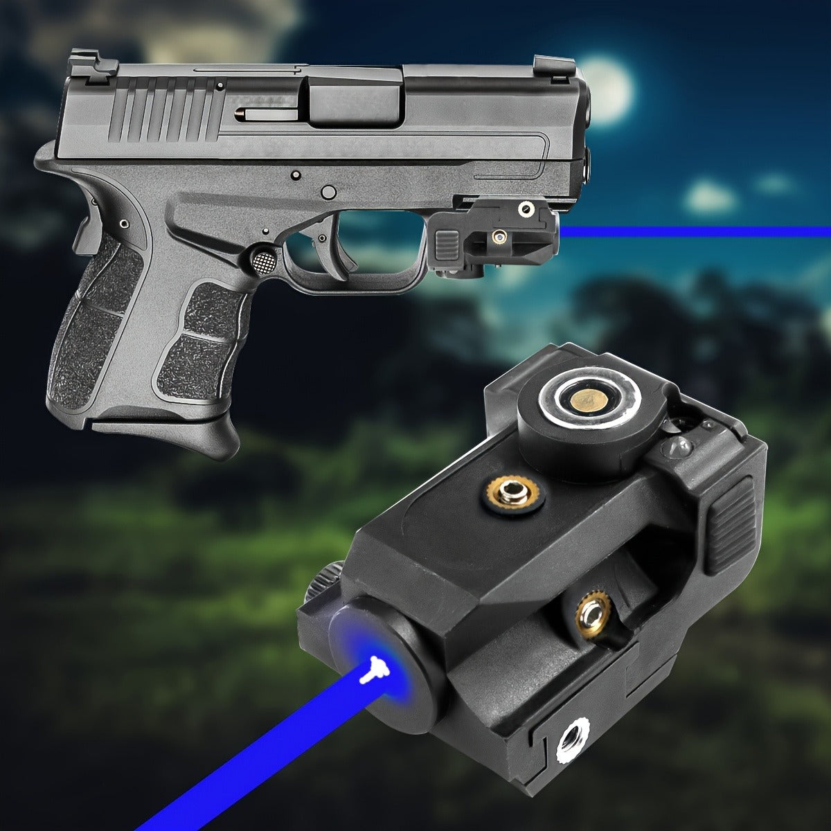 Compact Green Laser Sight Magnetic USB Charging Ambidextrous Low Profile 20mm Picatinny Rail for Handgun Pistol Airgun 150-300m Range PA66 Nylon