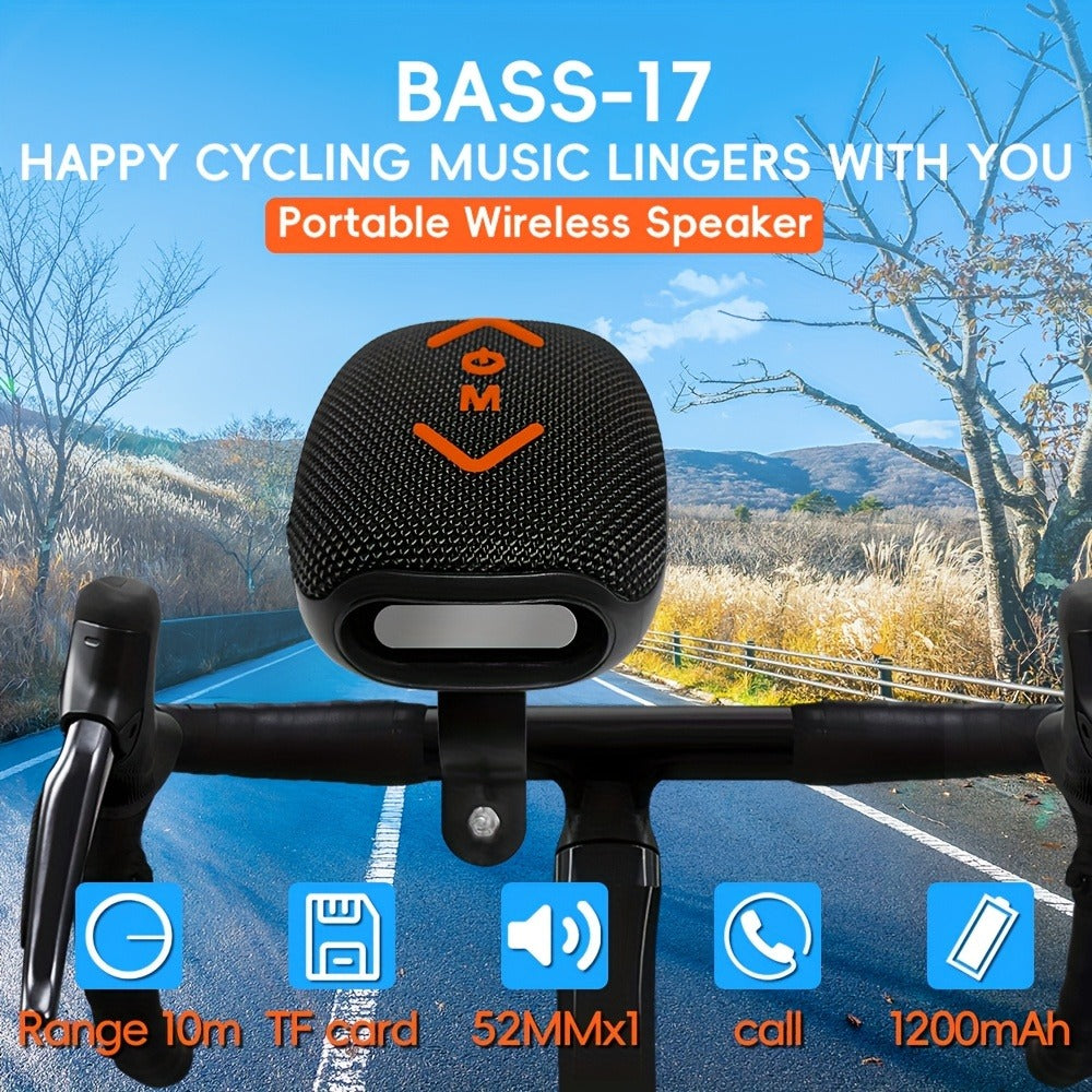 Wireless Bike Speaker IPX5 Waterproof, 7W Stereo Deep Bass Bluetooth Bicycle Speaker, 1200mAh 10-Hour Battery, Hands-Free Calls, TF/TWS Support, Secure Mount for Motorcycle Bicycle Scooter Outdoor Riding