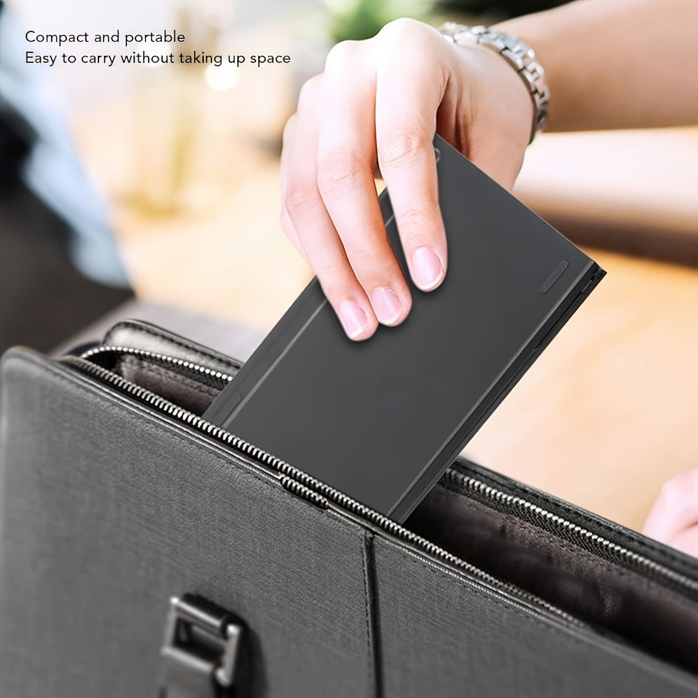 7.3mm Ultra-Slim Magnetic Wireless Keyboard Rechargeable Foldable Compact Bluetooth Keyboard with Media Hotkeys for Computer Desktop PC Laptop Smart TV iOS Android Windows