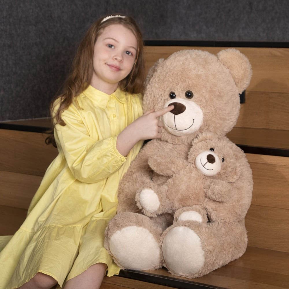 Mommy and Baby Teddy Bear Set, Two Plush Bears