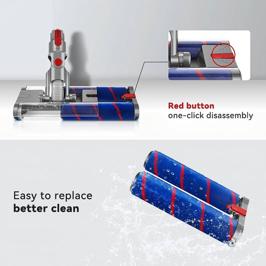 Double Roller Vacuum Brush Head Compatible with Dyson V7, V8, V10, V11 and V15