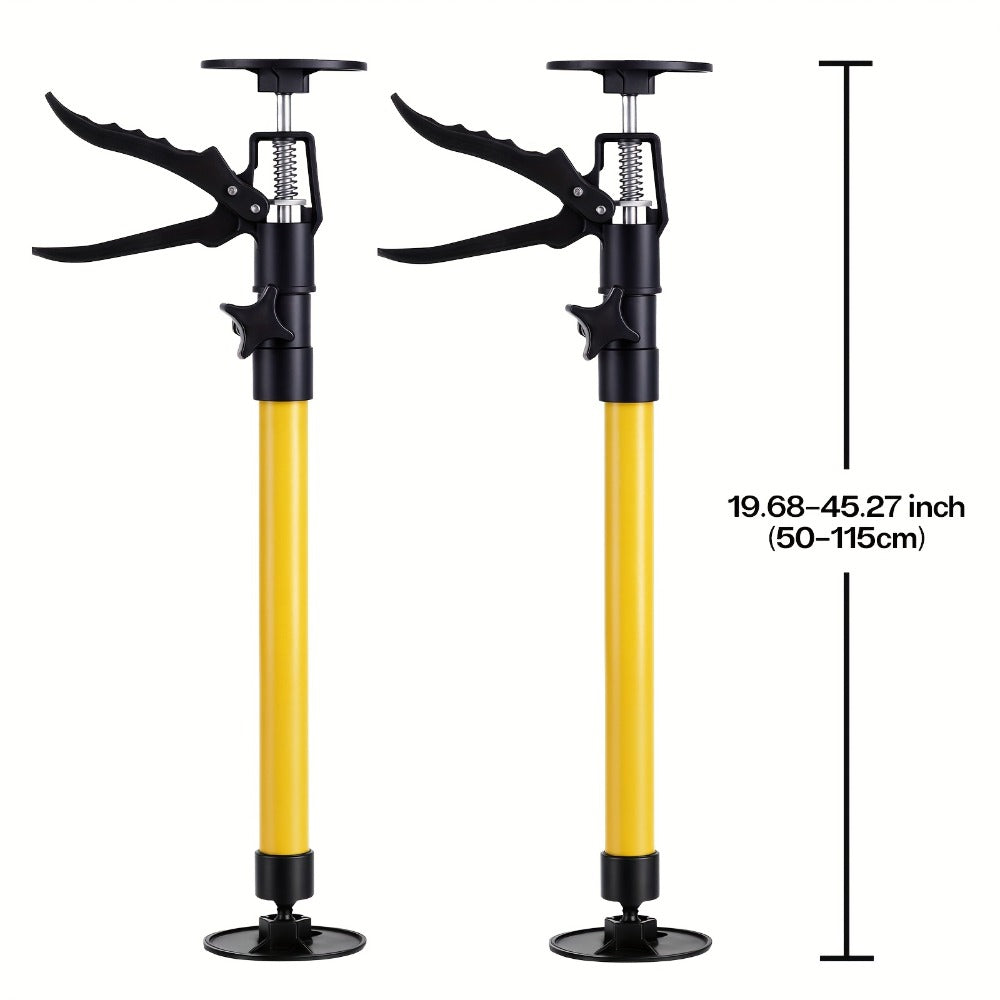 Telescopic Support Rods 2-Pack Third Hand Support System – 11.8–45.3 Inch Adjustable Steel Props, 88 lb Load Capacity, Thickened Base, for Drywall, Cabinet, Panel & Ceiling Installation