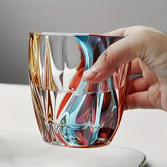 Hand-Painted Crystal Wine Glass, 150 mL Three-Color Short Cup