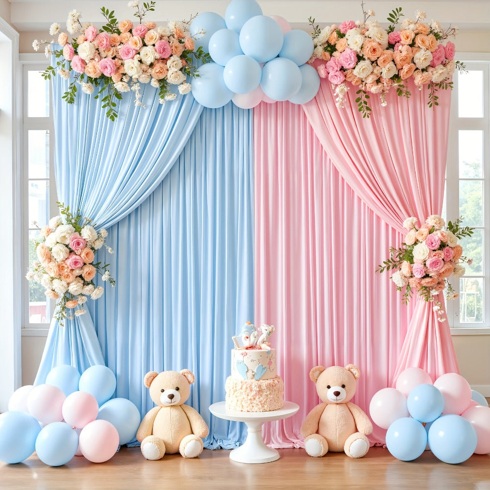 2-Pack 10x10ft Spandex Photography Backdrop Curtains - Wrinkle-Resistant Polyester Background Cloth with Pole Pockets for Weddings, Birthdays, Banquets & Photo Studio Events