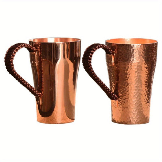 Hammered Copper Coffee Mug, Handmade with Rustic Texture, 13.53 oz (400 ml)