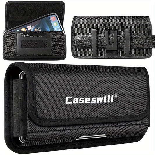 Heavy Duty iPhone Belt Clip Holster Case with Card Holder Rotating Clip Secure Snap Closure Durable Pouch for iPhone 17 Pro Max 17 Pro 17 Air 16E Plus Series – Men Outdoor Work Carry