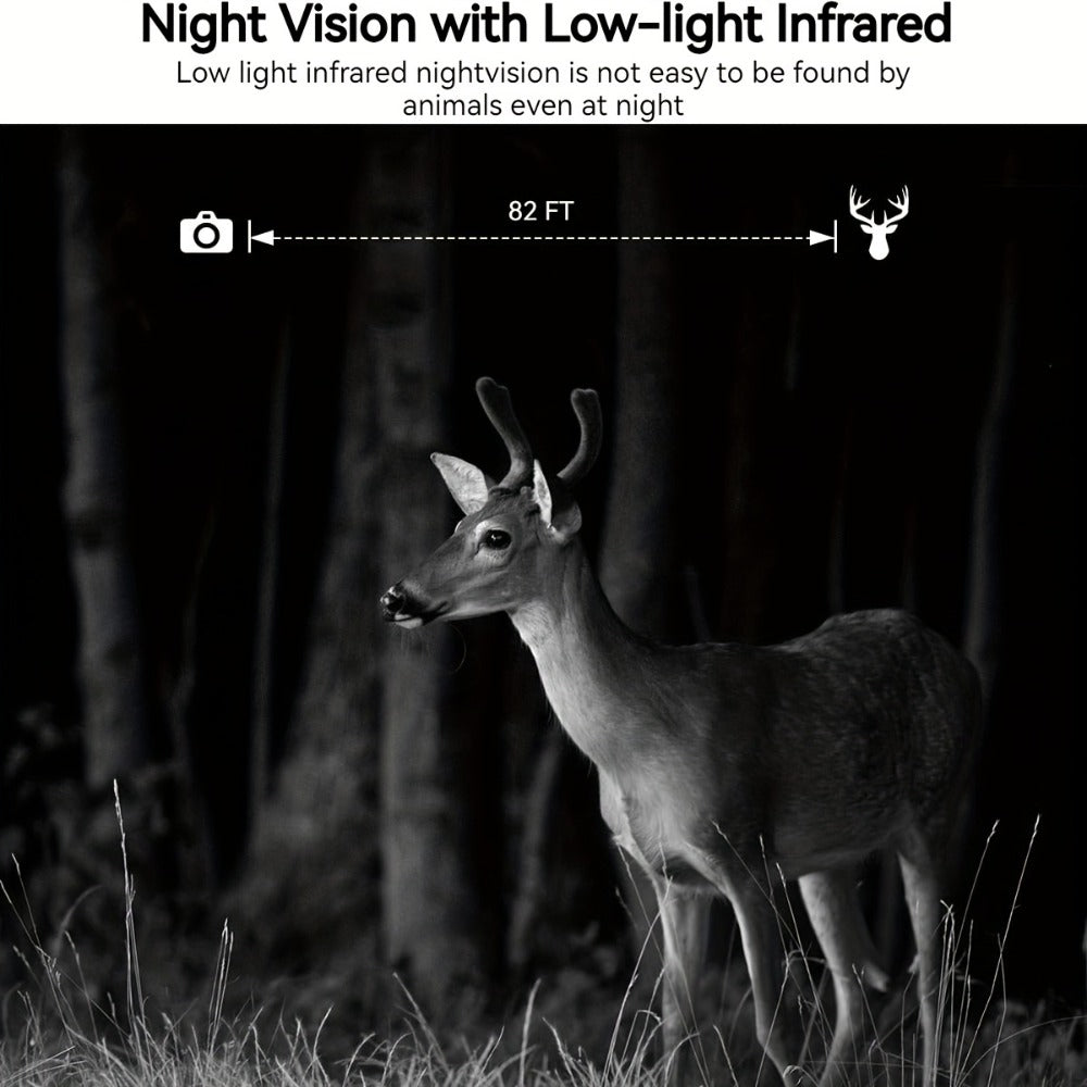 4G LTE Cellular Trail Camera Solar Powered with Night Vision & HD Live View – Built-in SIM Card, 0.2s Trigger Speed, IP65 Waterproof, No WiFi Needed, Hunting & Wildlife Camera