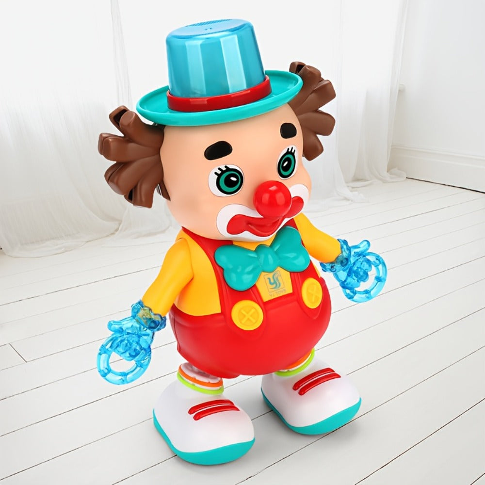 Dancing Clown Toy Doll with Light & Music, Swinging Fidget Toy for Kids Boys & Girls, Funny Weird Halloween Decoration, Christmas Birthday Gift for Children Ages 3+