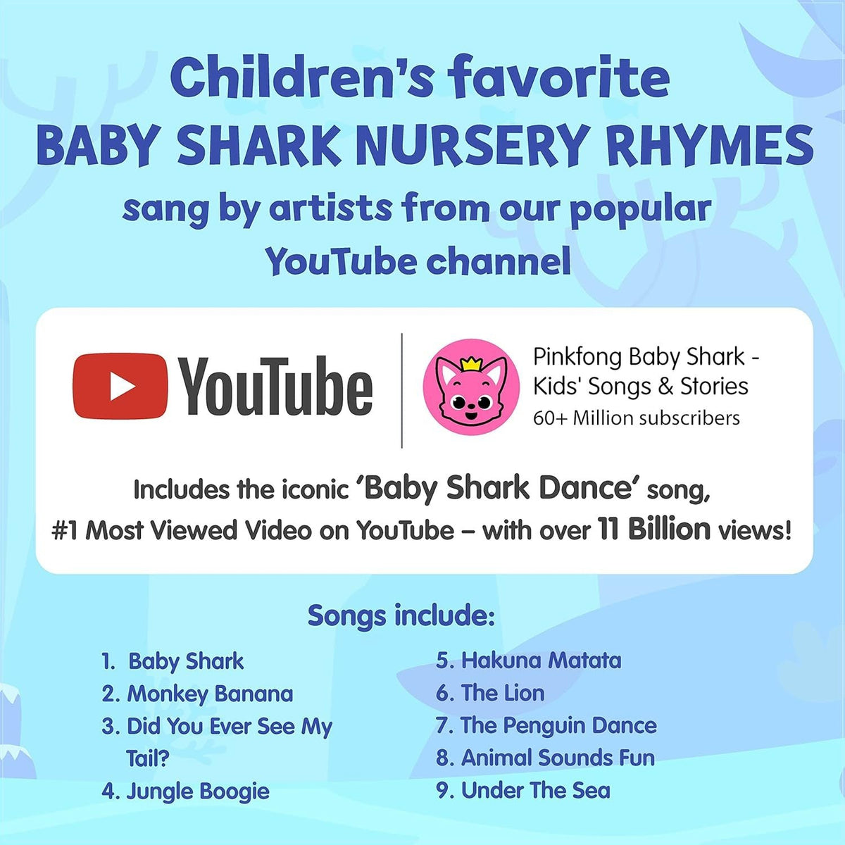 Baby Shark Sound Book for Toddlers — Pinkfong 10-Button Interactive Animal Songs Sing-Along Nursery Rhymes Learning Book Kids Ages 1-3, Birthday Baby Shower Christmas Gift