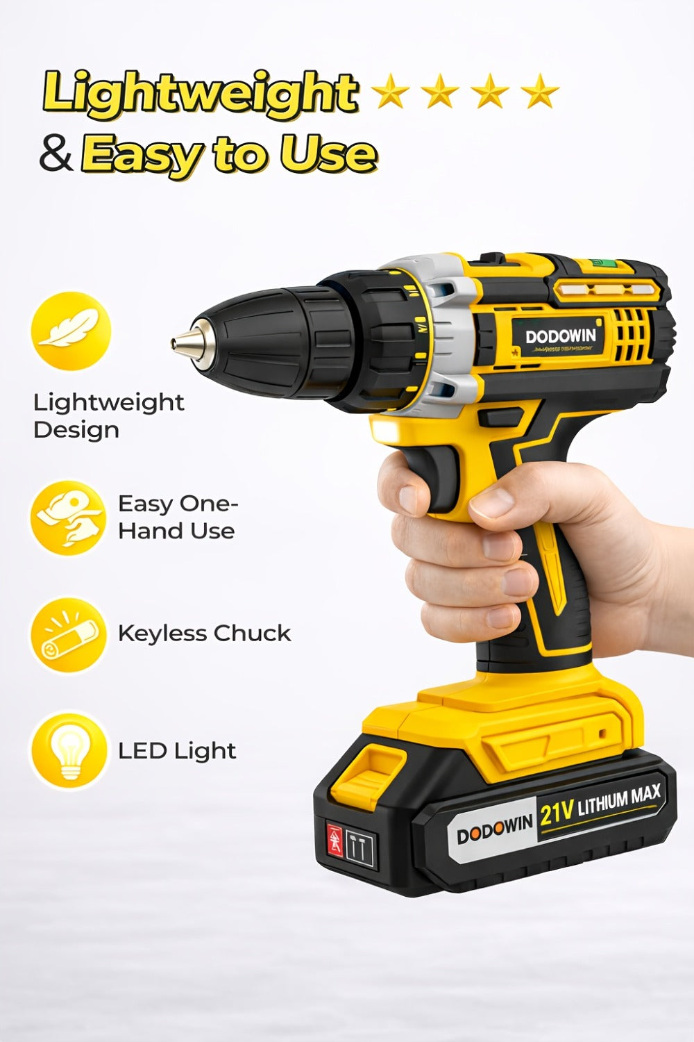 Cordless Impact Drill Set 12V / 21V Electric Drill Kit – 45Nm Torque, 2-Speed, Keyless Chuck, LED Light, Battery & Charger Included, Up to 115pcs Accessories for Home Repair, DIY & Construction