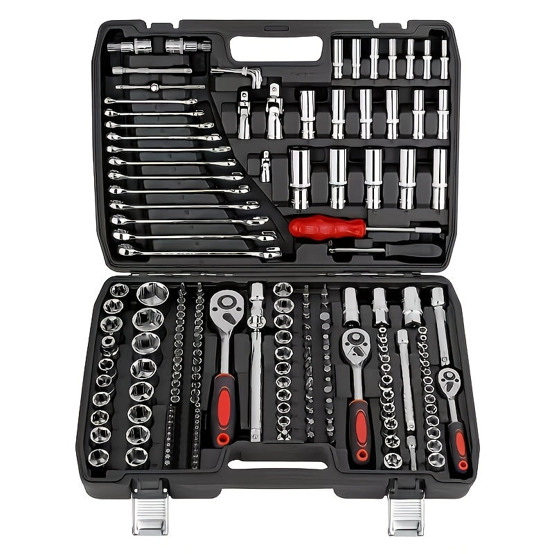 Impact Socket Set 53/54/194/518PCS – 3/8" Drive CR-V Steel | Metric 8-22mm & Imperial 5/16"-3/4" | Complete Socket Kit for Car Repair, DIY & Mechanics | Best Gift for Men
