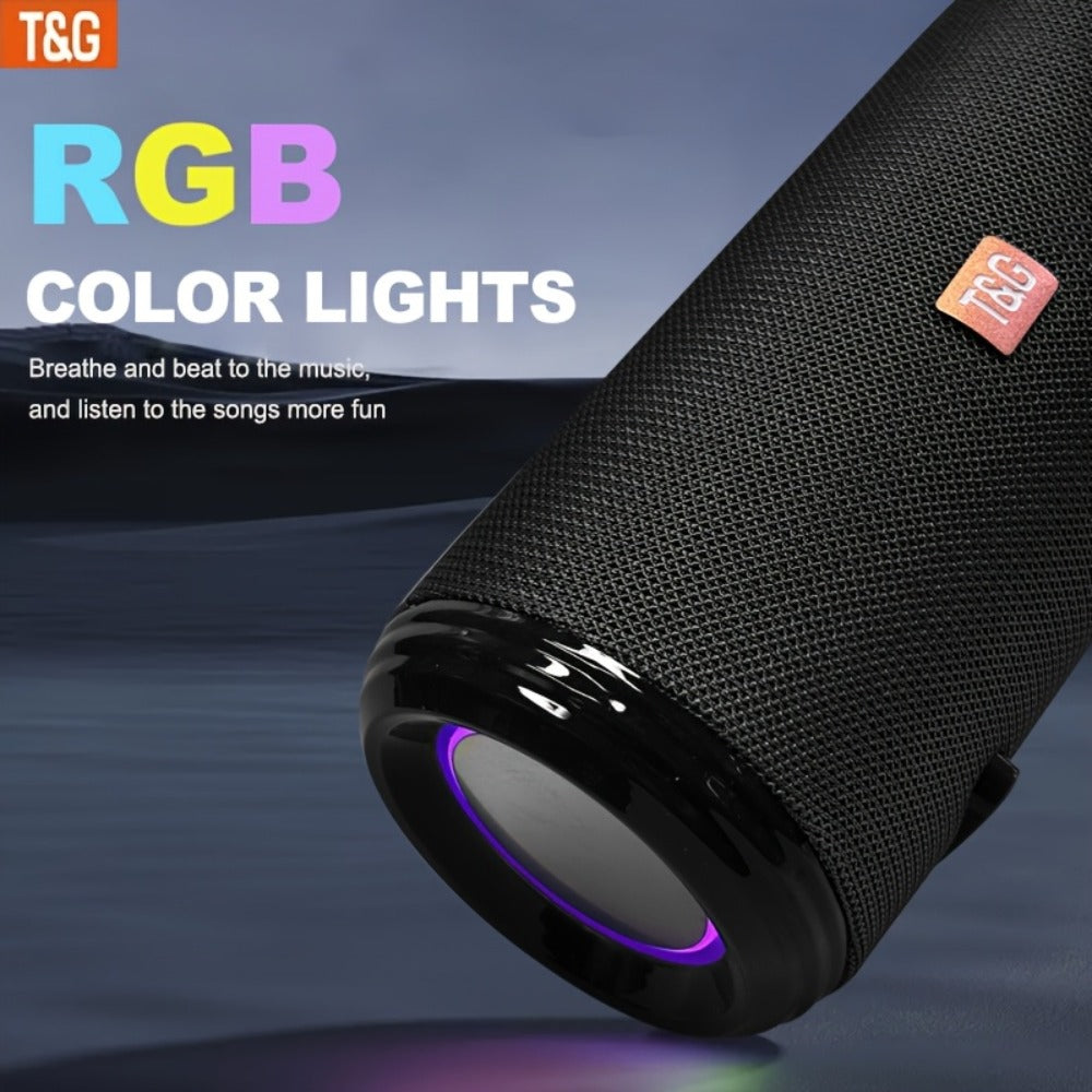TG537 Portable Bluetooth Speaker with TWS Stereo Pairing, Hands-Free Calling, TF Card & USB Playback, Wireless Loudspeaker for Smartphone Tablet TV Camping Travel Outdoor Indoor