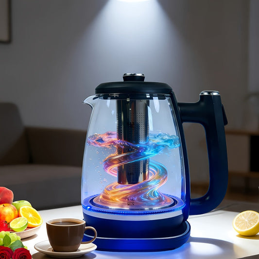 Electric Kettle, 1.8L Stainless Steel with Auto Shut-Off and Removable Filter, Black