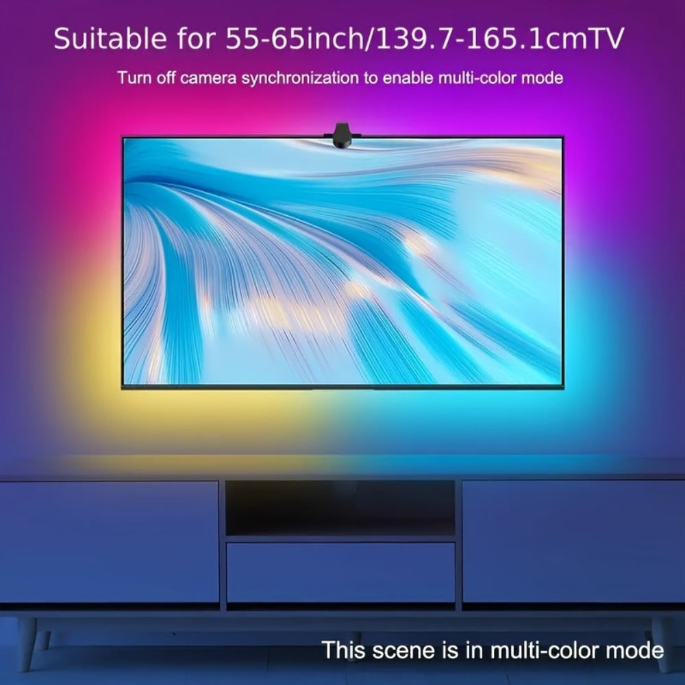 TV LED Backlight Strip with AR Screen Sync - RGB Smart Ambient Light for 35-80 Inch TVs & Monitors, Music Sync, App Control, Immersive Bias Lighting for Gaming Room & Home Theater