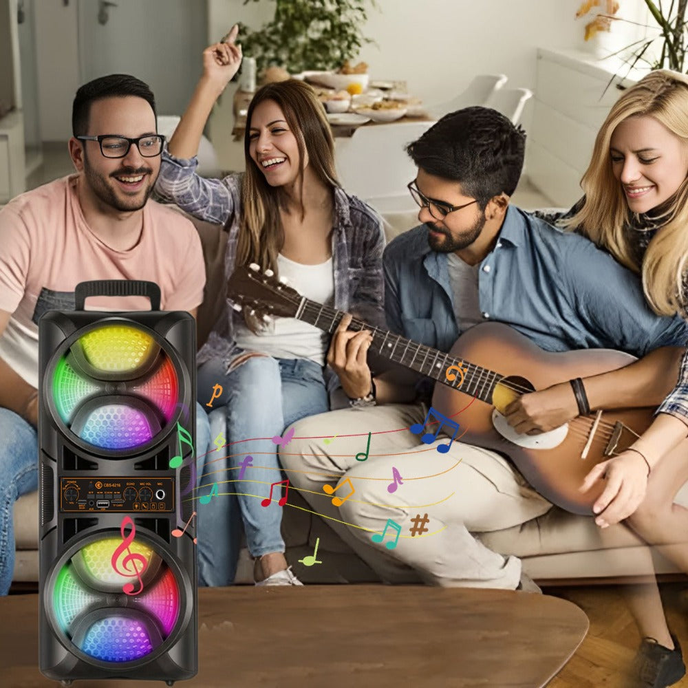 8000W Portable Karaoke Speaker with Subwoofer & Microphone, High-Power Wireless Bluetooth Audio System, TF/USB/AUX/TWS Support, Clear Loud Sound for Camping, Outdoor Parties, Indoor Dancing & Family Gatherings