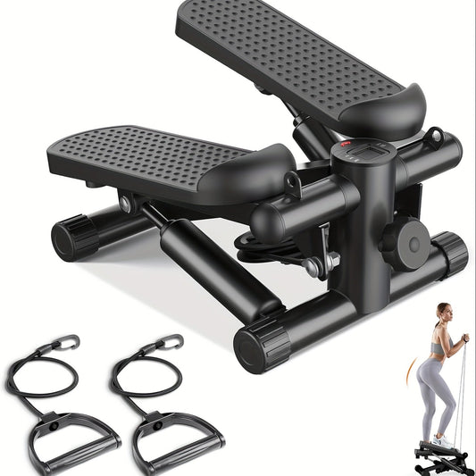 Mini Stair Stepper with Resistance Bands, Twist Motion and LCD Monitor for Home Workouts