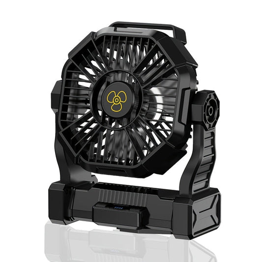 Camping Fan with LED Lantern, USB Charging, Timer and 360° Rotation