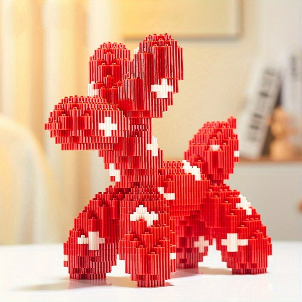 Balloon Dog Building Blocks Set, Pop Art Brick Sculpture Display Model, 5 Color Options