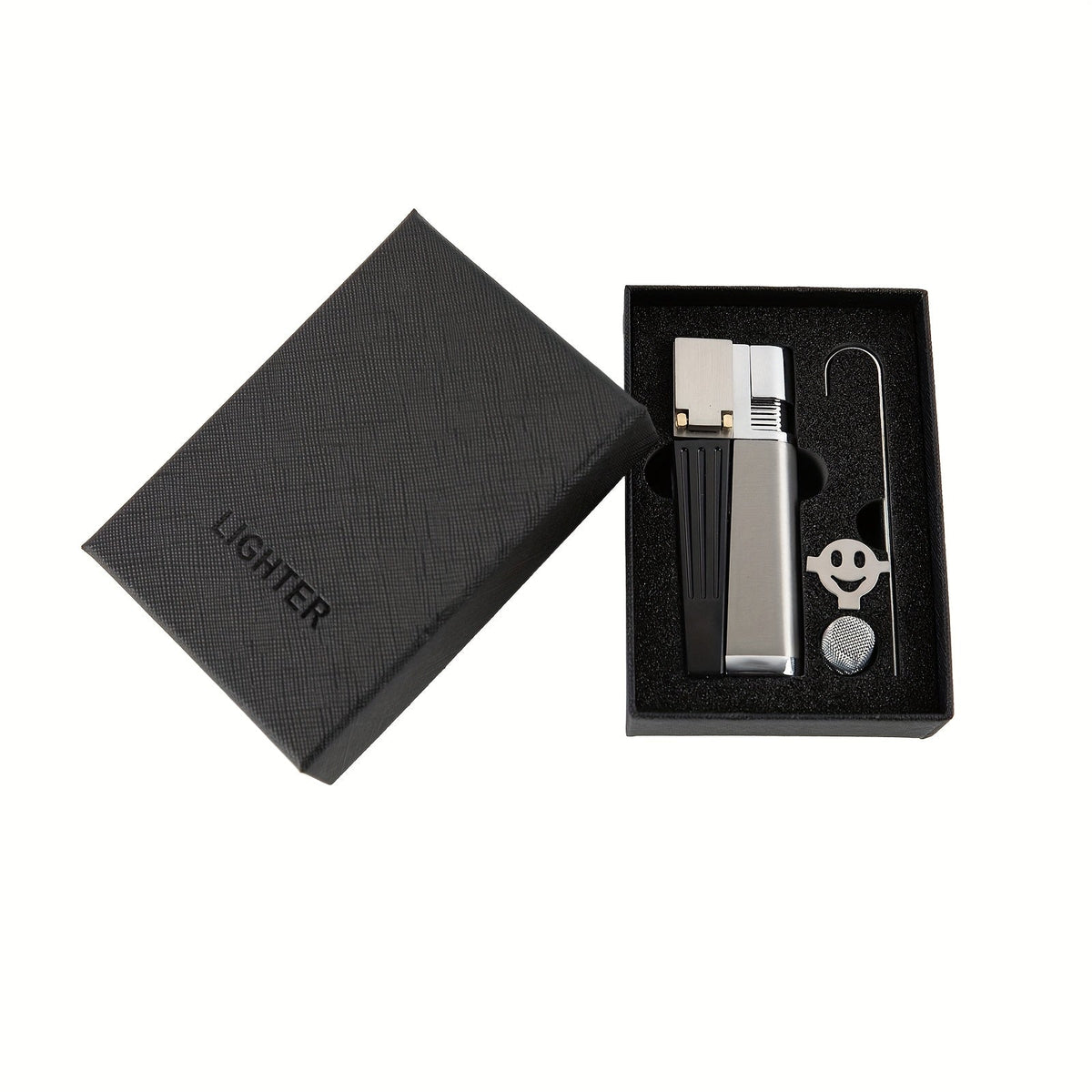 Folding Pipe Lighter Refillable 2-in-1 with Adjustable Flame, Metal-Crafted Durable Design, Gift Box Included – Windproof Butane Lighter for Men, Outdoor, Christmas & Valentine’s Day Gift