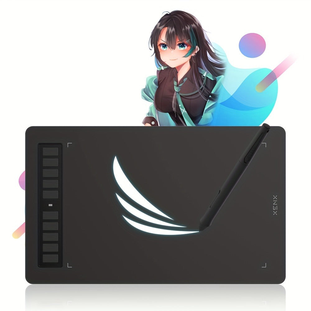 XENX Graphics Drawing Tablet 10 x 6.22 Inch, 8192 Pressure Sensitivity Battery-Free Passive Stylus, 10 Customizable Hotkeys, Compatible with Mac Windows Android, Wacom Alternative for Digital Art Illustration Design Online Teaching
