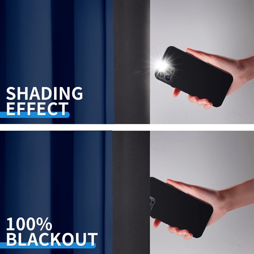 Blackout Curtains 4 Panels Thermal Insulated Room Darkening Drapes – Rod Pocket, Energy Saving, Solid Color for Bedroom & Living Room, 7 Colors & Multiple Sizes