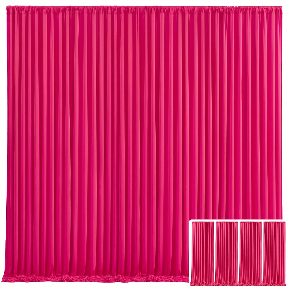 Elegant Fabric Backdrop Curtains 4pcs with Poles 59x85in Non-Transparent Wrinkle-Free Party Photo Backdrop for Wedding Birthday Bridal Shower Graduation Prom Christening Holiday Decor