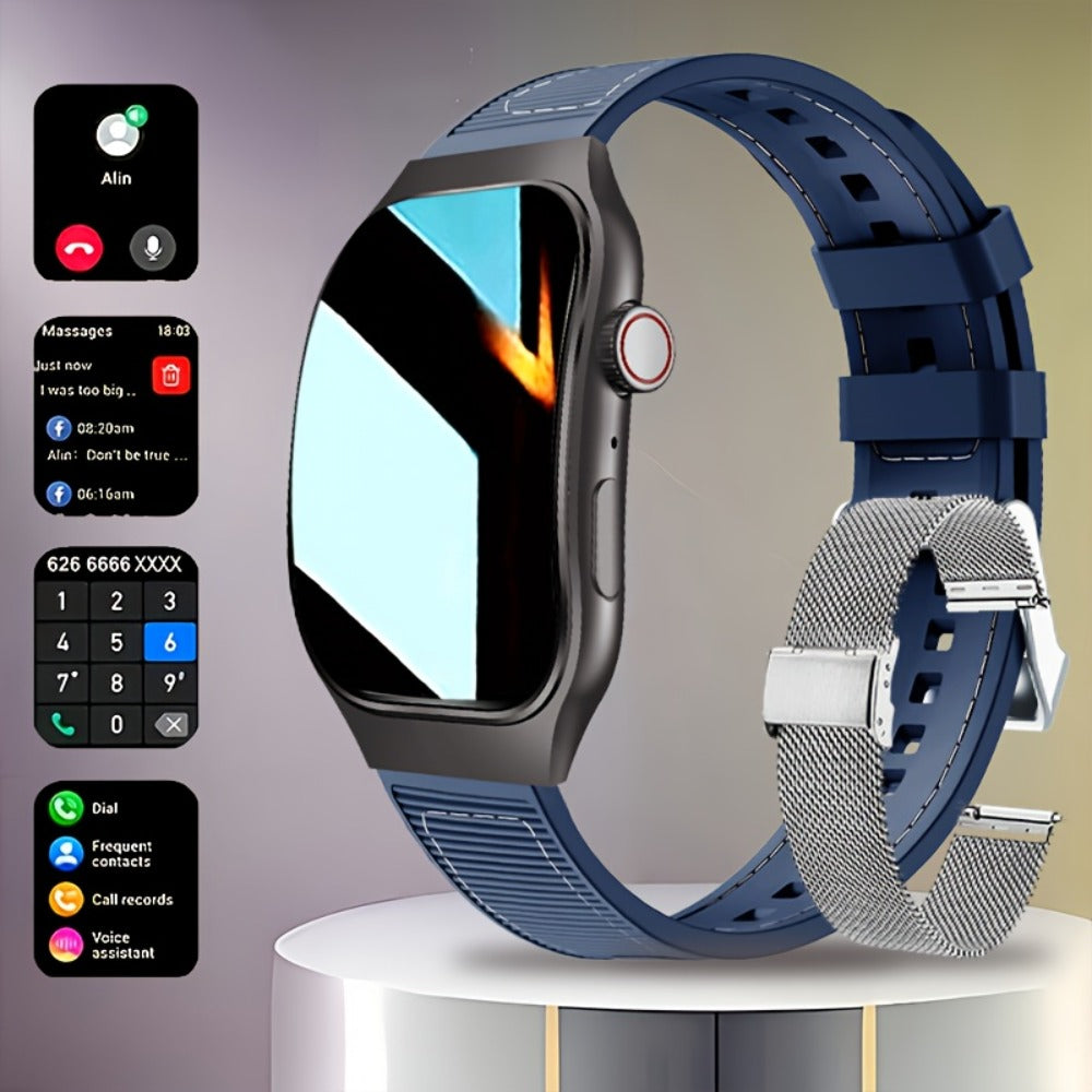Curved Screen Smartwatch 1.96" HD 360° Panoramic Display, Bluetooth 5.2 Wireless Calling, Heart Rate Sleep Fitness Tracker, Rechargeable Battery, Outdoor Sports Fashion Watch for Men & Women