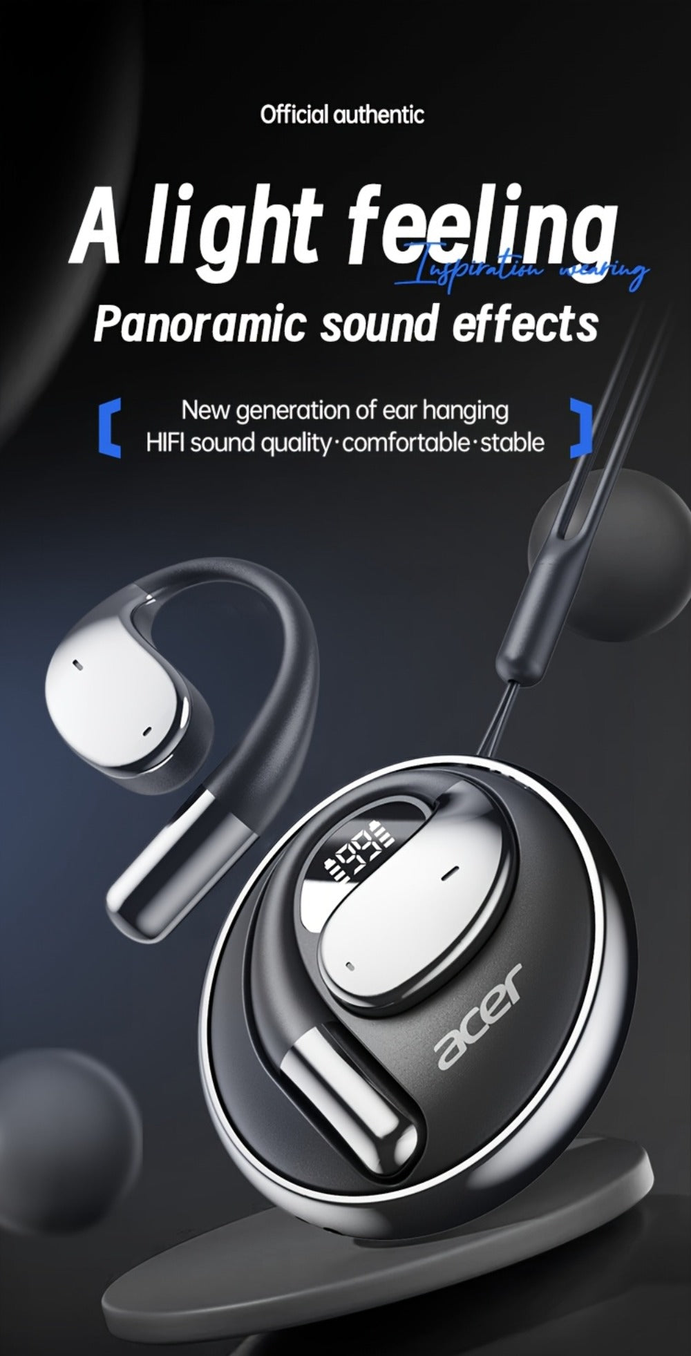 Acer TWS In-Ear Earbuds Noise Canceling Touch Control Sports Wireless Headphones Long Battery Life Lightweight for Running Workout Calls Compatible with Phone Tablet Valentine Gift