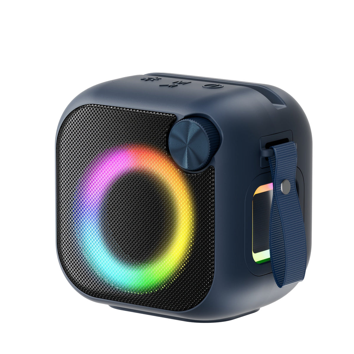 RGB Bluetooth Speaker with Music Visualizer, Portable Wireless Speaker with Color-Changing LED Lights for Gaming & Parties, USB/TF/AUX/Type-C, Compatible with PC Smartphone Tablet TV