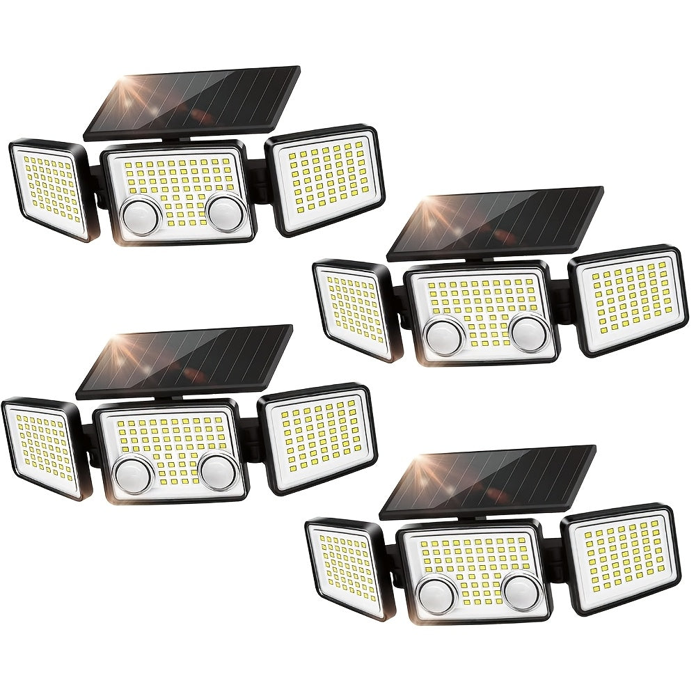 Solar Motion Sensor Light Outdoor – 3000LM 7000K 152 LED Flood Light with Dual Sensor, IP54 Waterproof, 270° Wide Angle & 3 Modes for Garden, Fence & Eaves (2 or 4 Pack)