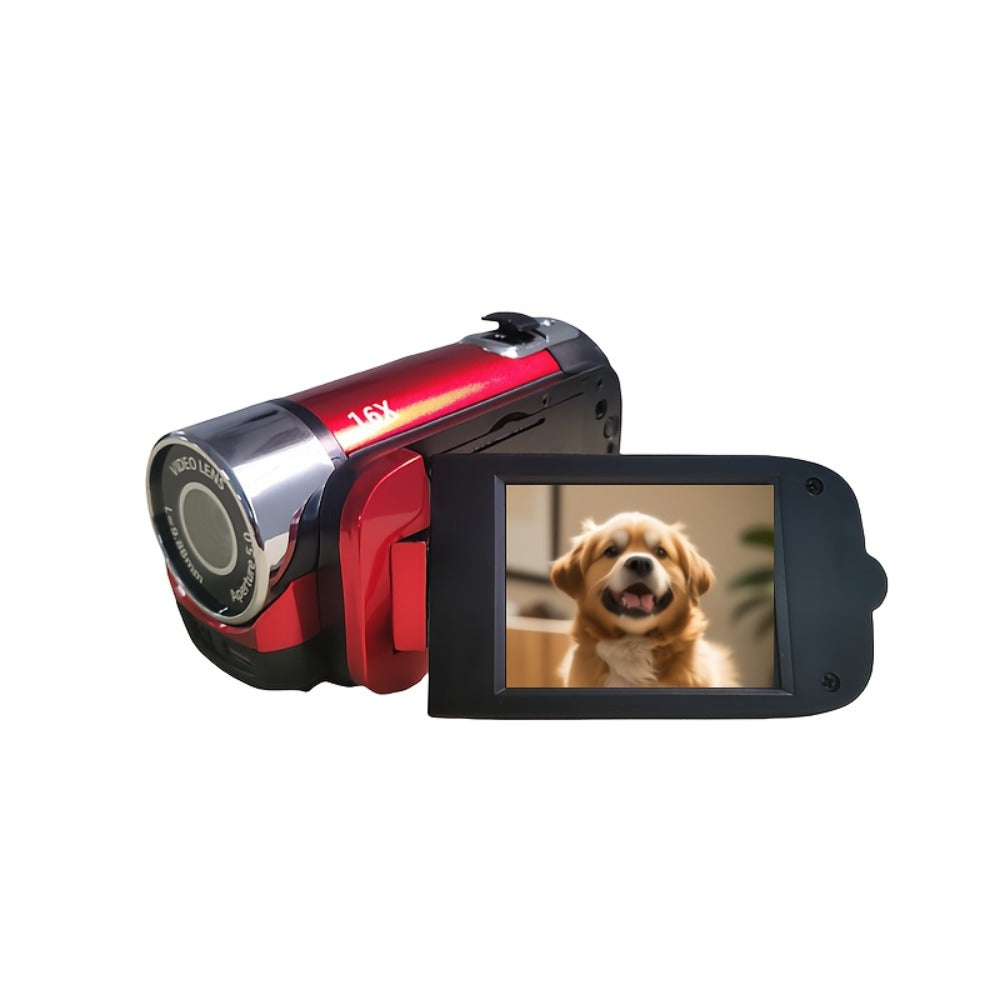 Portable 1080P Digital Camcorder with Rotating Screen & 32G Memory Card | Rechargeable Battery, Selfie Support, Compact Travel Video Camera for Vlogging, Family Gatherings & Everyday Recording
