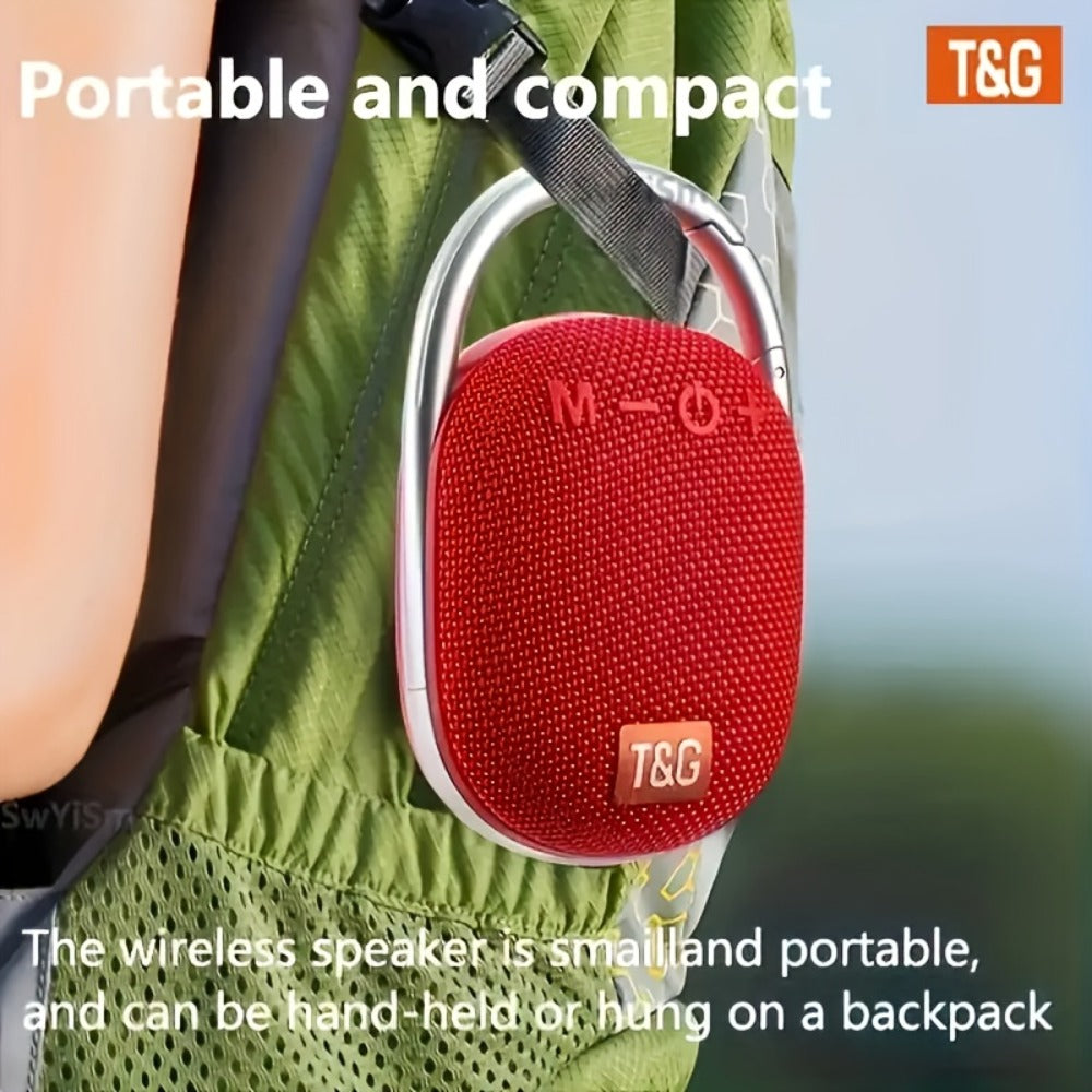 Mini Portable Bluetooth Speaker with LED Lights – Micro SD/TF Card Support, Integrated Latch, Stereo Audio, Compact Wireless Speaker for Home, Outdoor, Travel, Camping, Halloween & Holiday Parties