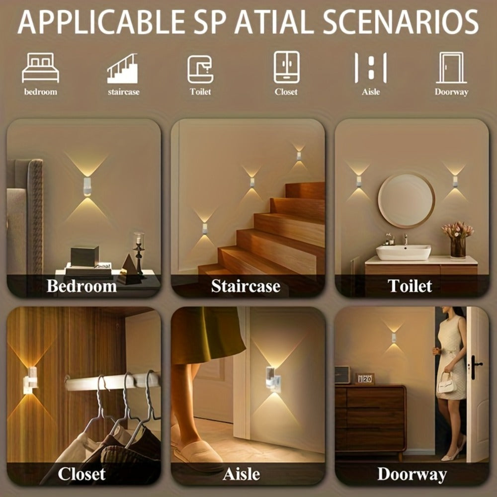 LED Plug-In Night Light with Dimmable 3000K Warm Light & Auto Sensor, 2 Pack for Hallway Bedroom