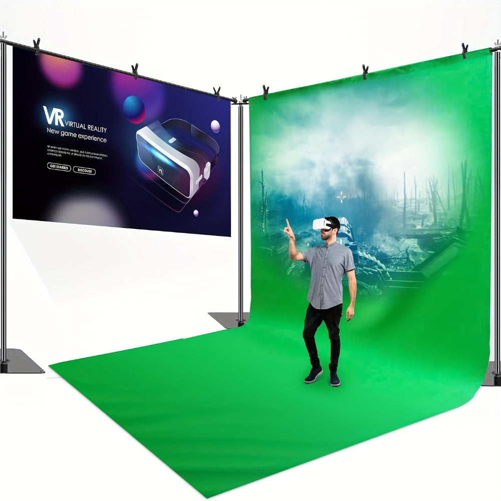Background Support Stand System 19x6.5Ft 300° Rotating Connector Dual Crossbar with 6 Clamps 3 Weights Carrying Bag for Photography Studio Weddings Events
