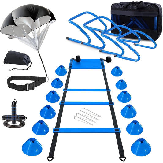 Agility Training Ladder with 12 Adjustable Rungs and Carry Bag for Footwork Drills