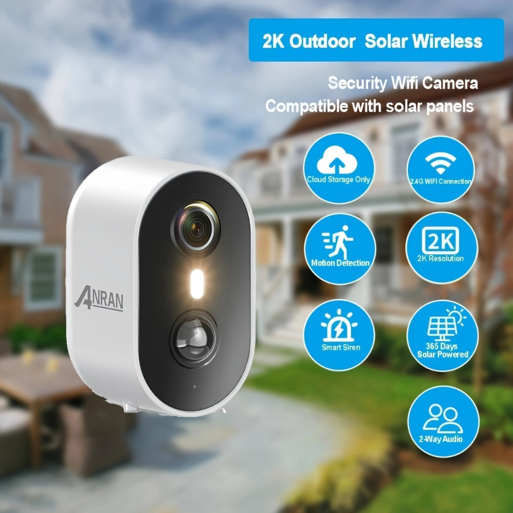 3MP Driveway Outdoor Security Camera with PIR Human Detection – AI Motion Alert, Full Color Night Vision, Two-Way Audio, Siren Alarm, 5000mAh Battery, Alexa Compatible