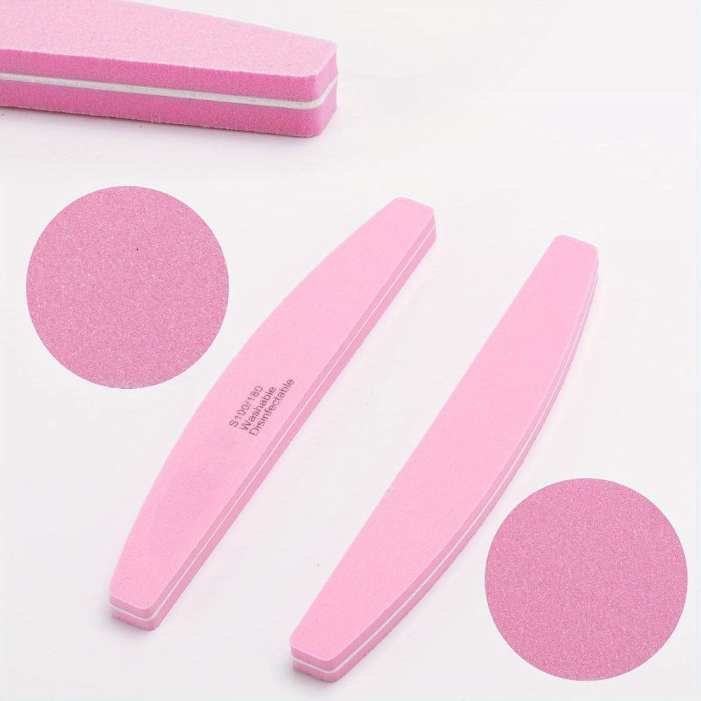 Nail Files and Buffers Professional 100 180 Grit Double-Sided Sanding Boards Reusable Polishing Blocks for Manicure Pedicure Salon Home Use Value Pack 20 or 35 Pieces