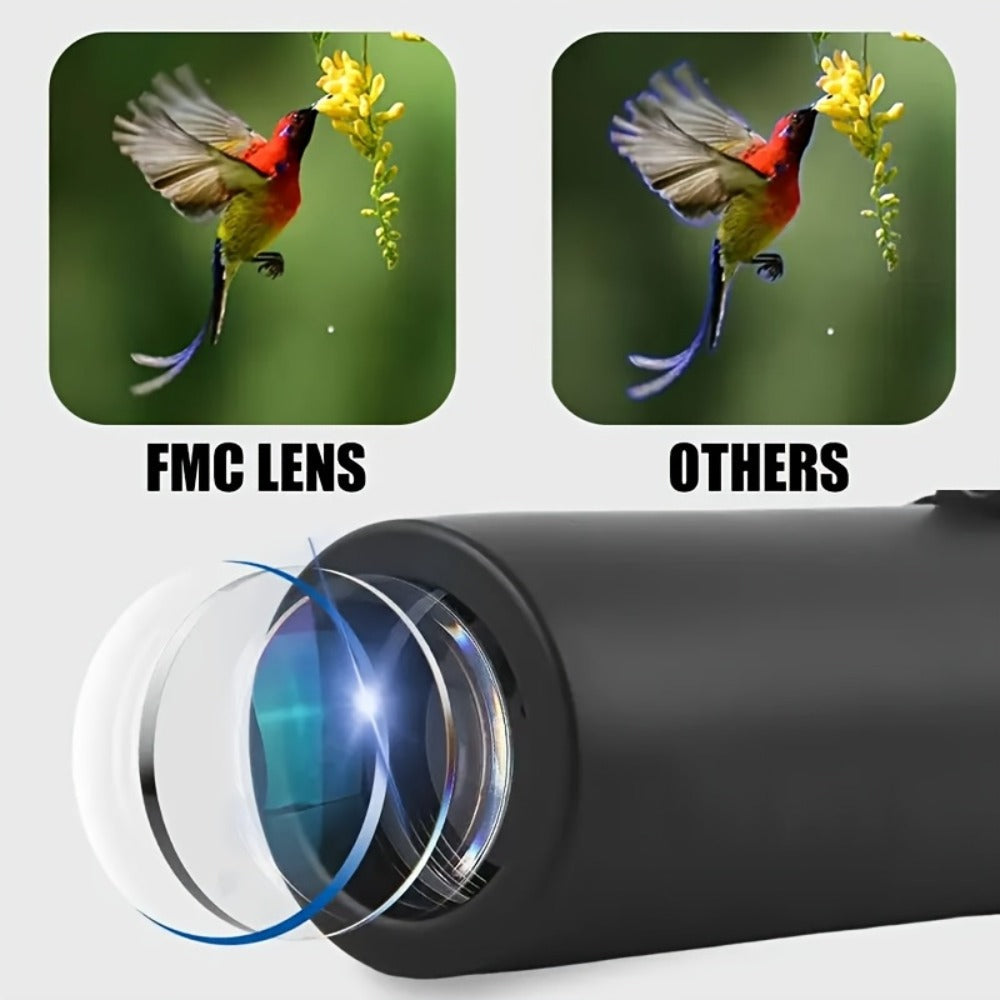 10X25 Monocular Telescope with Ergonomic Rubber Grip | Lightweight Fixed Focus 10X Zoom 25mm Lens for Hiking, Camping, Birdwatching, Hunting & Outdoor Sports