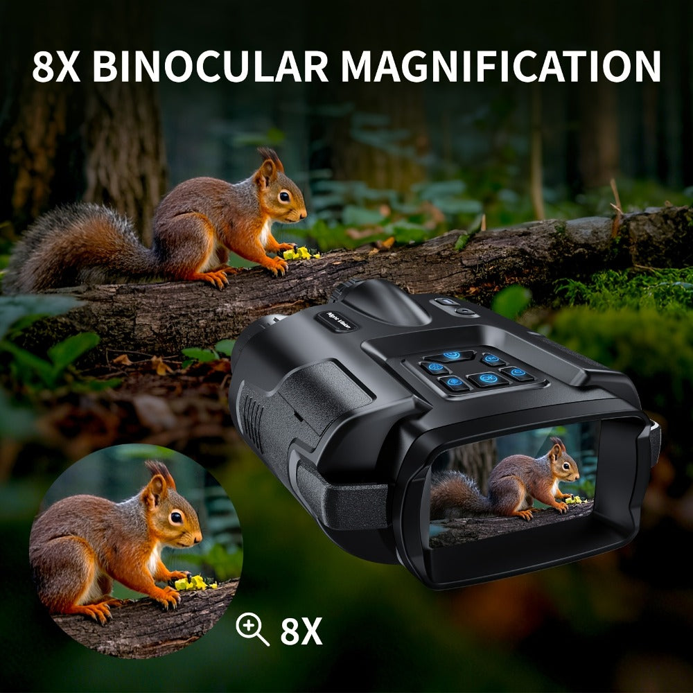 Night Vision Binoculars 4K Digital Infrared, 8x Digital Zoom 5x Optical Zoom, 5000mAh Battery, 3-inch HD Display, 64GB Card, Tactical Flashlight, for Hunting Wildlife Surveillance Outdoor
