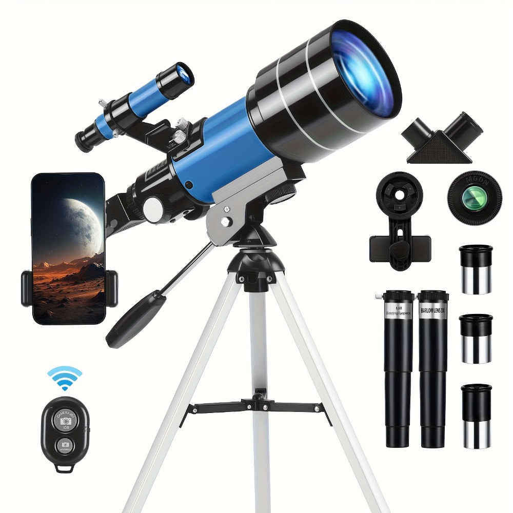 150X Telescope 70mm Aperture for Adults High Power Portable Monocular with Tripod Phone Holder Eyepiece Barlow Lens for Stargazing Nature Viewing Bird Watching Education Gift